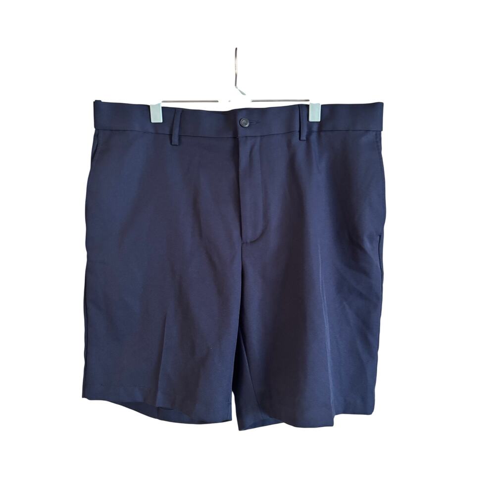 PGA Tour Men Navy Blue Golf Shorts Size 38 Comfort Stretch Waistband Flat Front